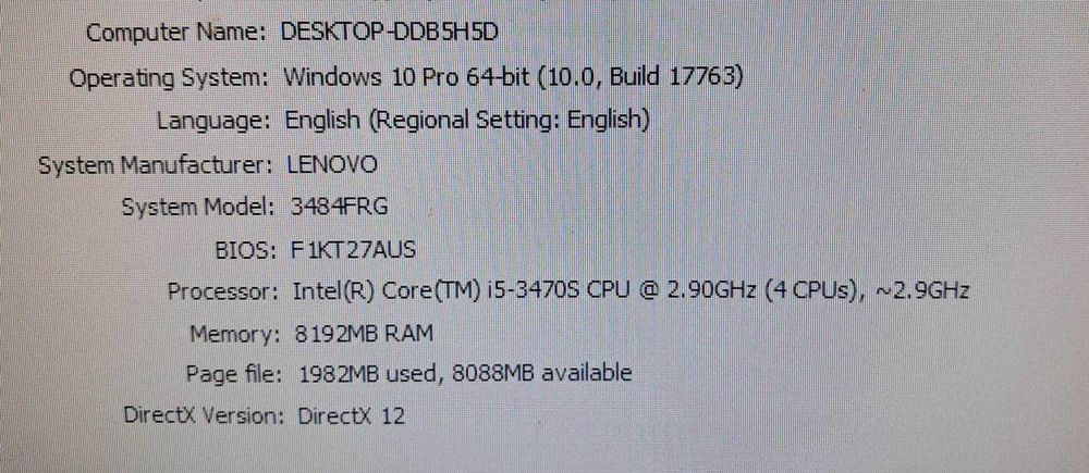 Unitate Lenovo i5 3470S- 8 GB RAM-HDD 500 GB-video GTX 650-GTA V-CS GO