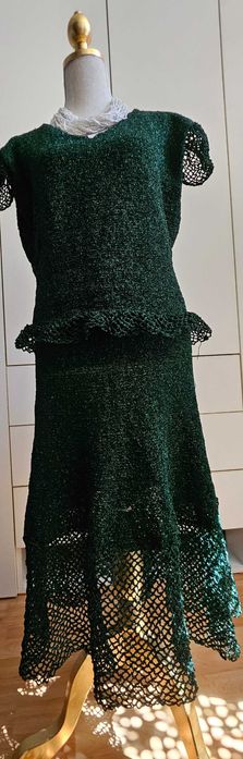 Costum bluza/fusta handmade din lurex