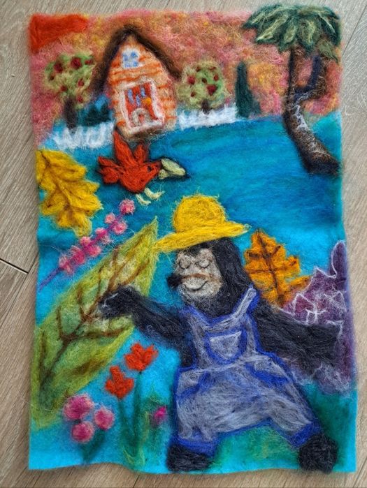 Ръчно правена картина от вълна (филцване))