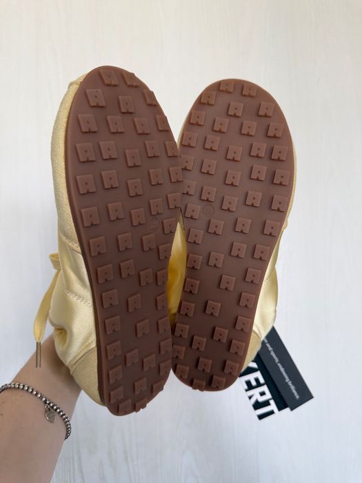 Balerini sneakers galbeni cu fundițe  balletcore coquette, noi