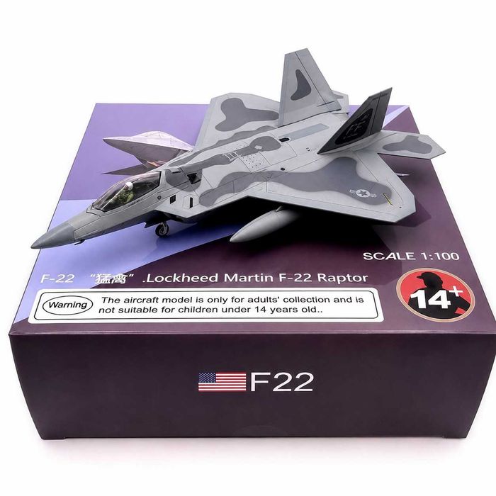 Macheta avion metalica Lockheed Martin F-22 Raptor 19cm