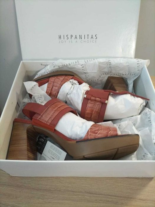 Sandale din piele, culoare rosie, firma Hispanitas