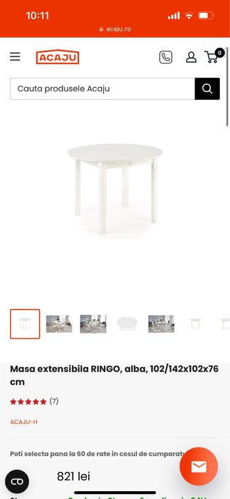 Masa rotunda extensibila 4-8 persoane