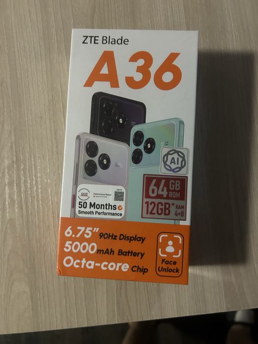 Продам новый телефон zte a36