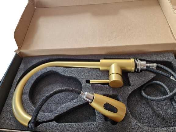 REDUCERE Baterie inox bucatarie cap flexibil auriu