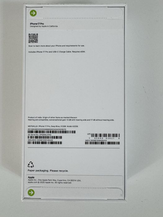 iPhone 17 Pro, 512, deep blue (темно-синий)