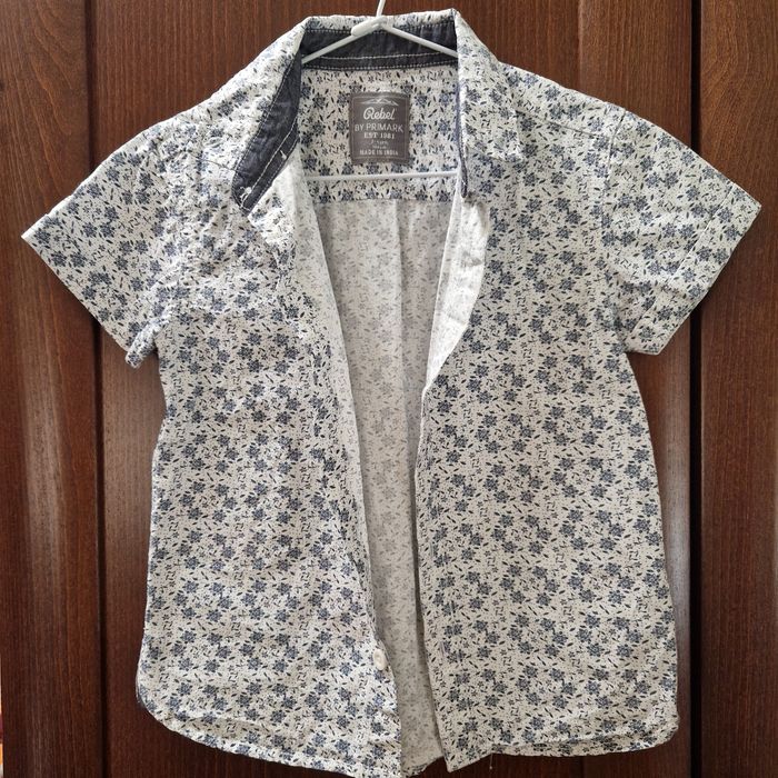 Риза с къс ръкав за момче 3-4 години и ръст 98-104 см. от памук