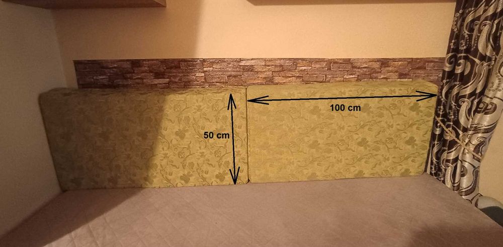 2 perne din burete 100x50x20 densitate 40 Kg/m3 cu huse detașabile