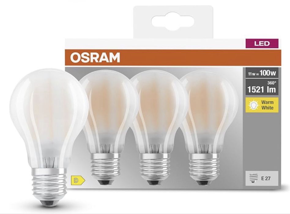 Becuri LED cu filament mat Osram LED Base Classic A100 3buc