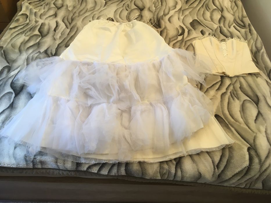 Rochie nunta 2 piese cadou cocarde si cercei