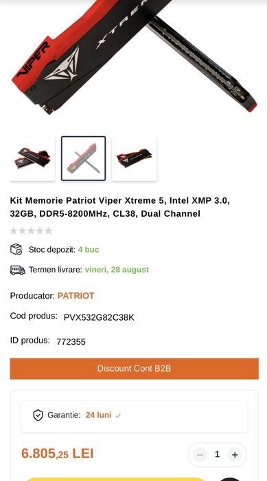 Kit 32gb DDR5 8200 MT/s