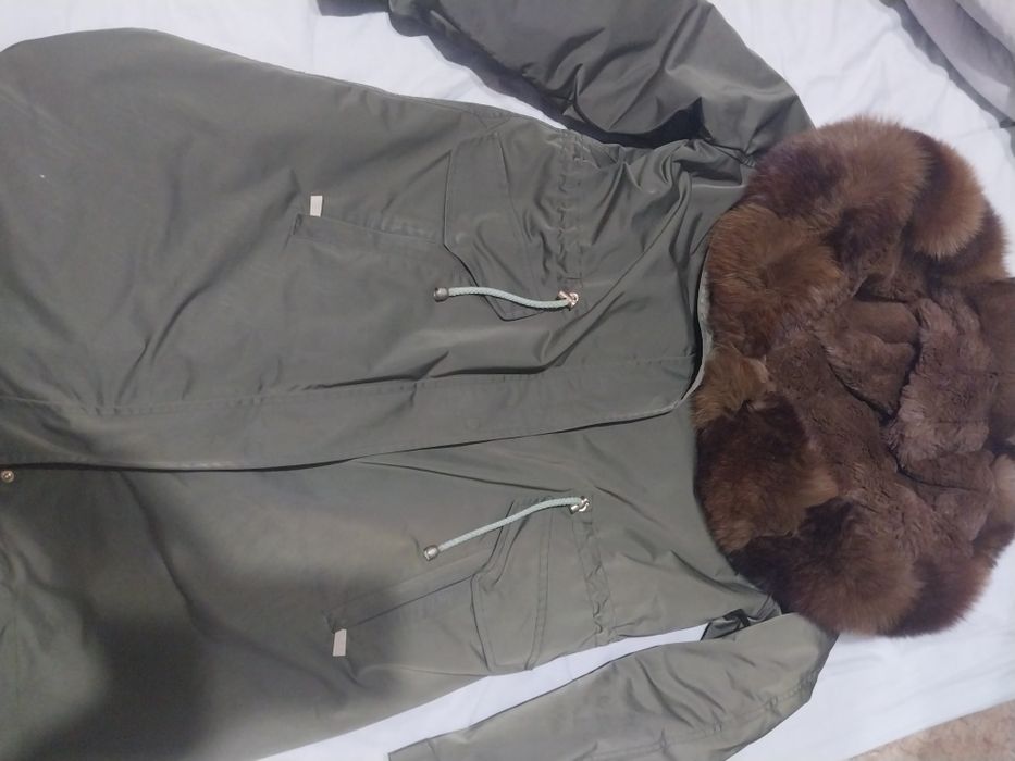 Шикарная парка, цвет хаки