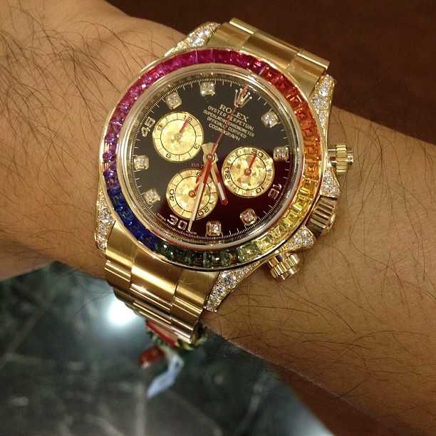 rolex daytona rainbow gold