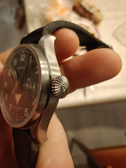 Ceas Junkers Cockpit JU52 Automatic Back Skeleton Germany Date Silver