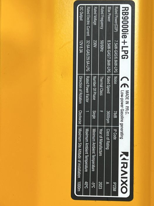 Generator 8.5kw invertir raixo gaz bezin+AVR