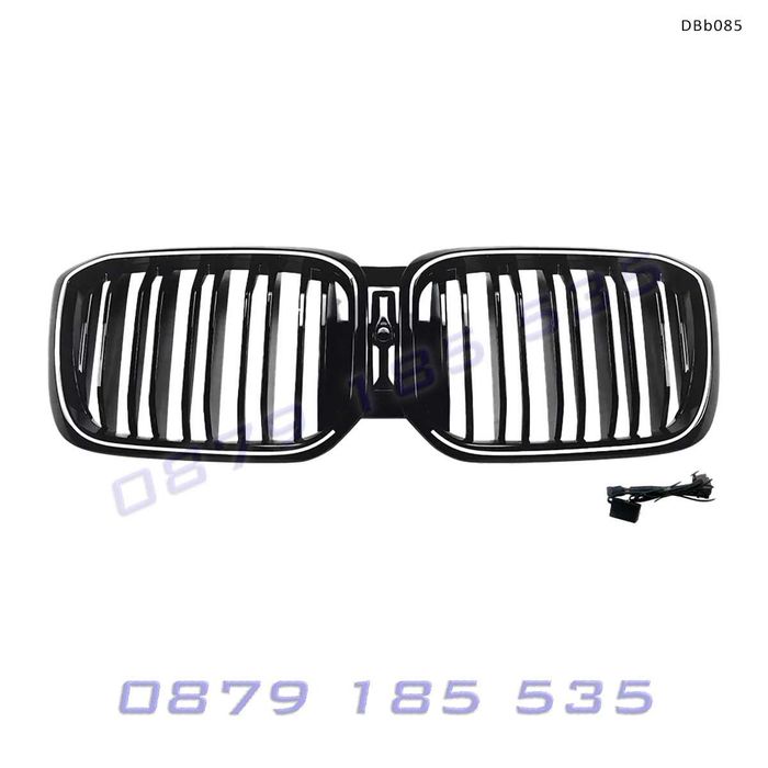 Двойни светещи LED бъбреци BMW G01 G02 LCI черен гланц DBb085 предни тунинг решетки с лед светлини бмв г01 г02 х3 х4