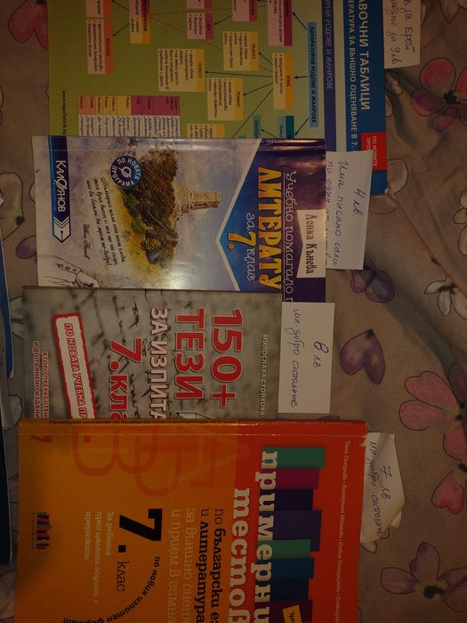 Учебни помагала, атласи, тетрадки 6, 7 и 8 клас