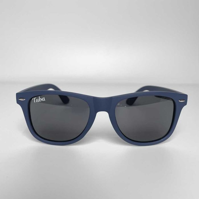 Солнцезащитные поляризационные черные квадратные очки SUN-2140-blue