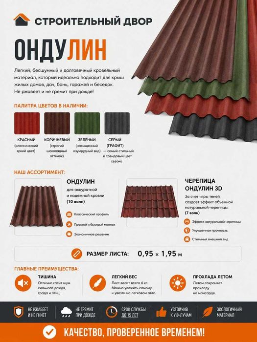 Мягкая кровля (Ондулин). Черепица 3D Ондулин.