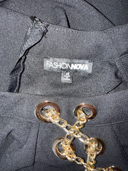 Нов Fashion nova Черен гащеризон