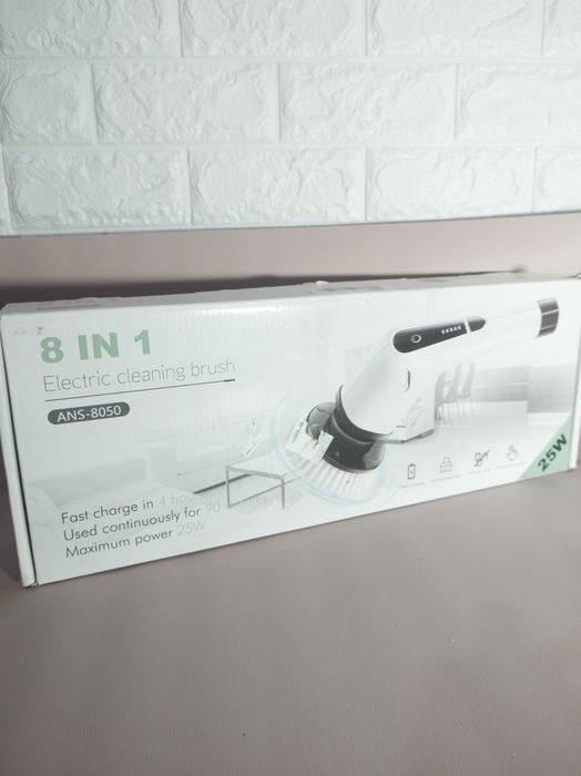 Perie electrică rotativă de curățare 8 în 1, fără fir, model ANS-8050 – NOUĂ