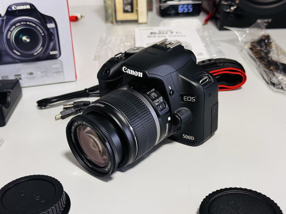 Kit complet-aparat foto CANON Eos 500D-Nou la cutie-canon 18-55 mm