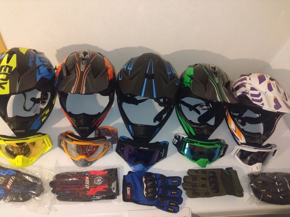 Casti moto off road/atv/enduro +Ochelari+Manusi +cagula