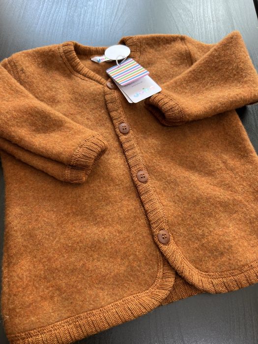 Cardigan 100% lână merinos fleece Joha, mărimea 90 (1-2 ani)