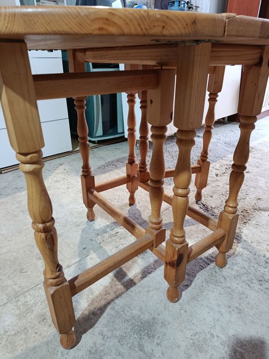 Разтегателна маса чист масив Чам, струпвани крака