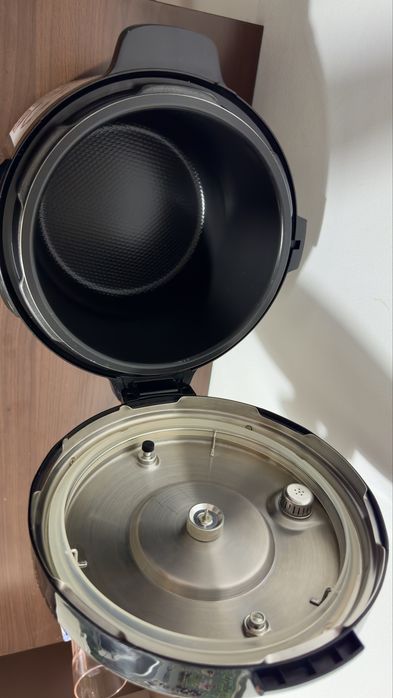 Oala sub presiune electrica Tefal One Pot CY505E30, 1200W, capacitate vas antiaderent 5.8 L, 25 de programe, functie pastrare la cald, argintiu&negru
