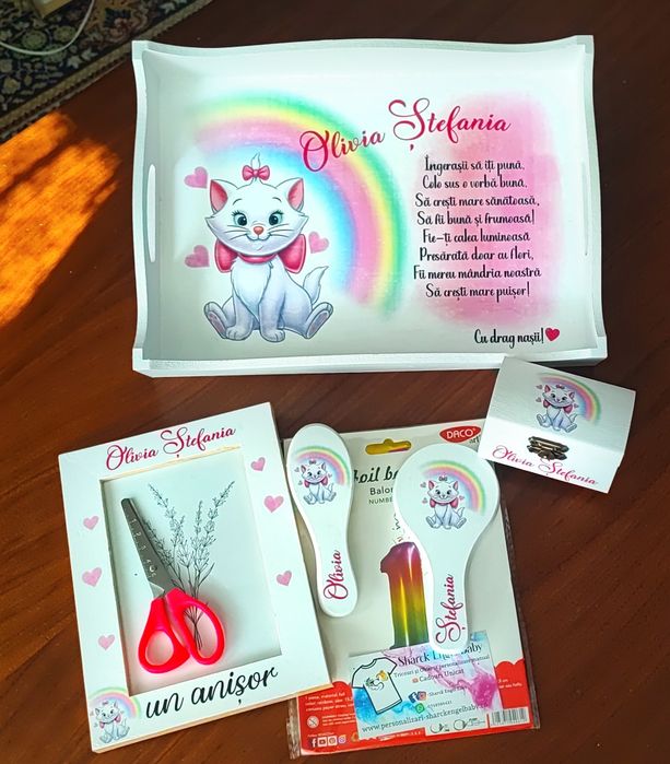 Taviță Moț set 1 an prima aniversare deco Personalizat Cadou amintire