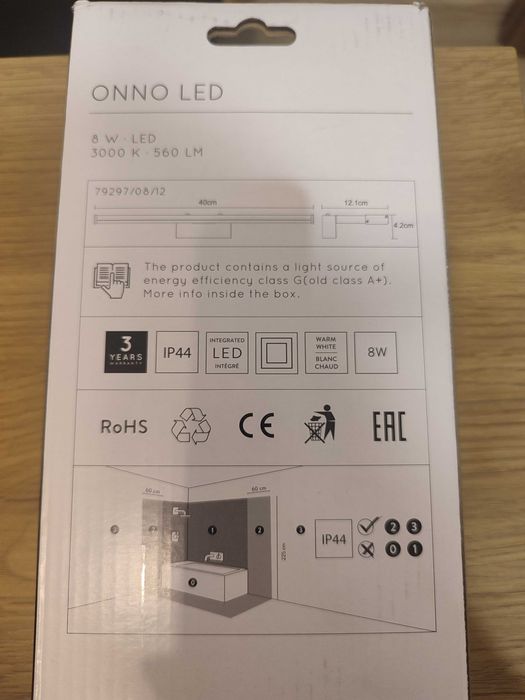 LED стенна лампа за баня ONNO LED 8W