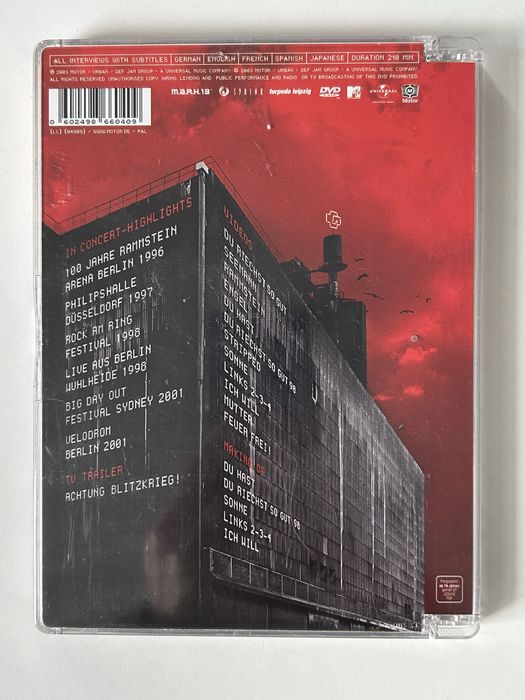 Vand DVD original Rammstein – Lichtspielhaus