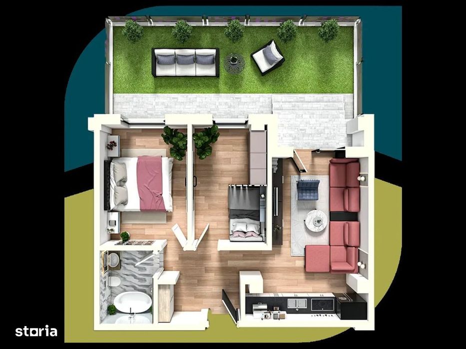 ESQ Village 3 Galata, apartament cu 3 camere, TIP 4, parter + curte