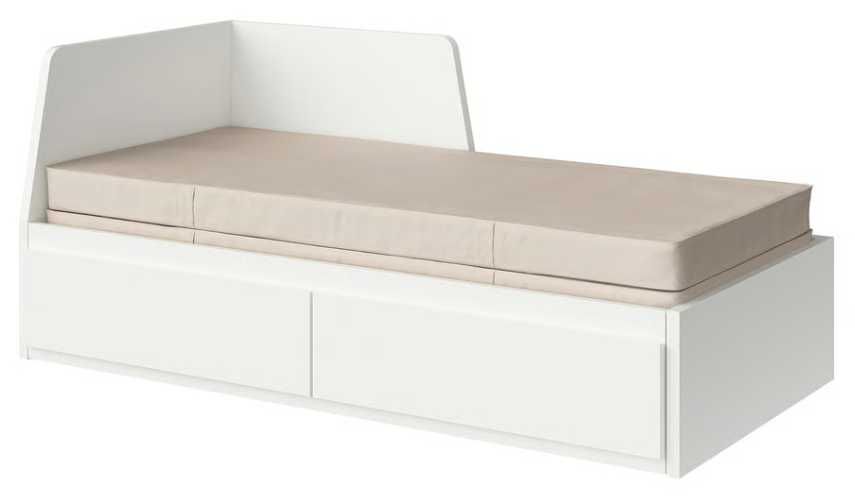 Pat / Divan IKEA extensibil 2 sertare, 2 saltele FLEKKE extra ferme, 80x200 cm