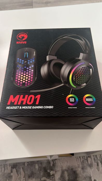 Set căști și mouse Gaming marvo MH01