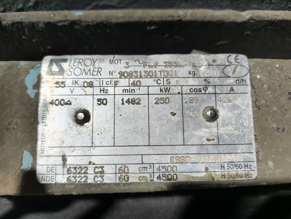 Motor electric trifazat Leroy Somer, 250kW, 1500rpm, 380V