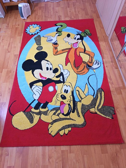 Covor copii 200 x 120 Mickey Mouse și prietenii Pluto și Goofy