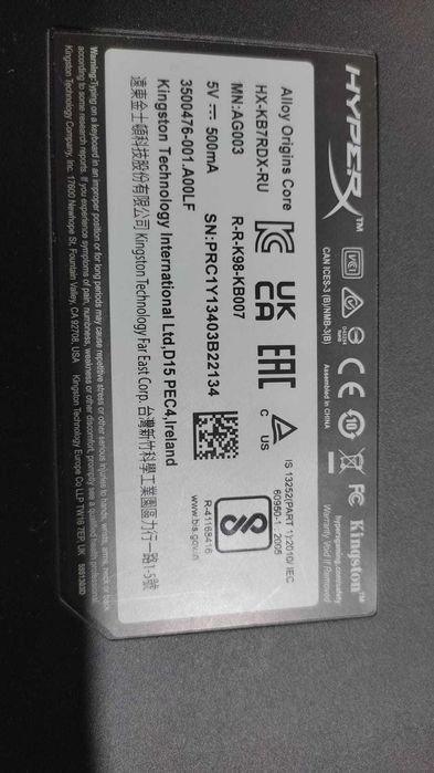 Клавиатура проводная HyperX Alloy Origins Core