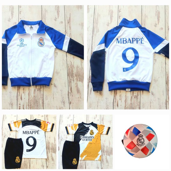 GOLD Екип Мбапе 2025 РЕАЛ МАДРИД НОВО Стак с Арткули  Детско Mbappe