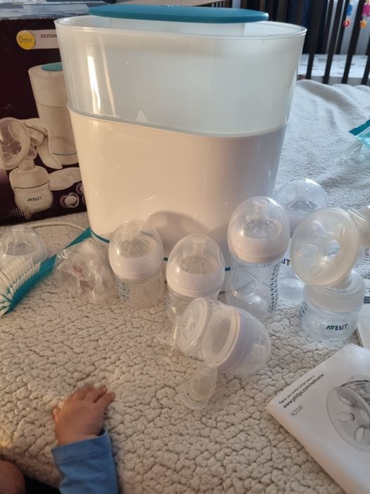 Pachet sterilizator, pompa san și biberoane