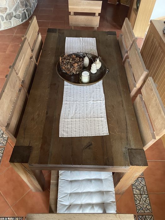 Stejar masiv, masa + 8 scaune de vanzare