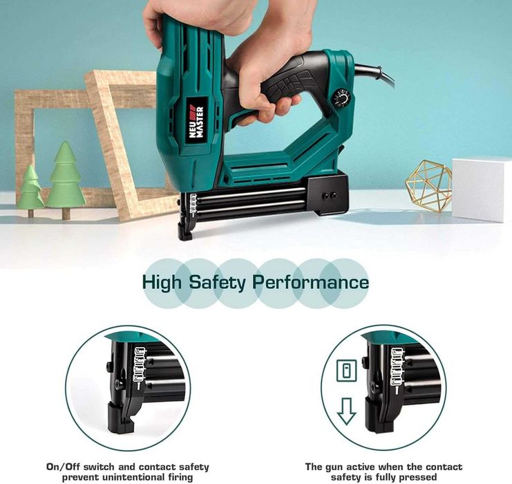 Pistol electric de cuie și capse NEU MASTER NTC0040 – 2 în 1, pentru tapițerie și prelucrare lemn, recondiționat