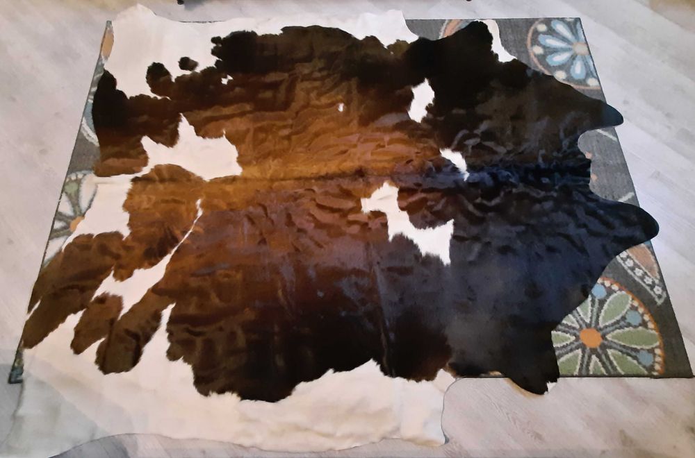 100% Natural Cowhide Cow-skin Leather Rug - Made in BRAZIL 220 x 180cm