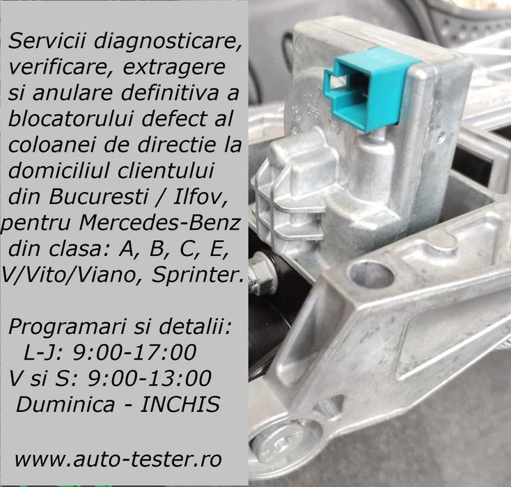 Programare cheie Mercedes chei Smart anulare blocator volan pe loc verificare reparatii contact Mercedes