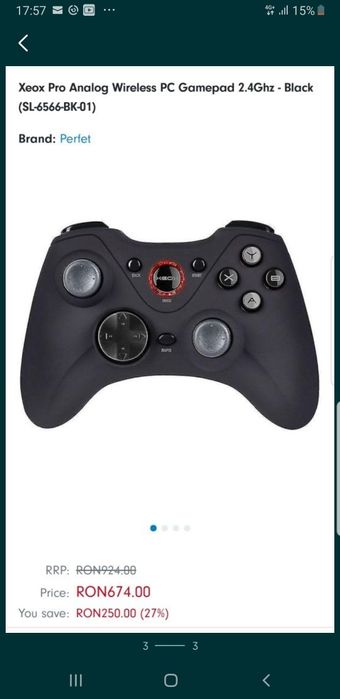 Controller PC Xeox Pro Analog Wireless Gamepad 2.4 Ghz