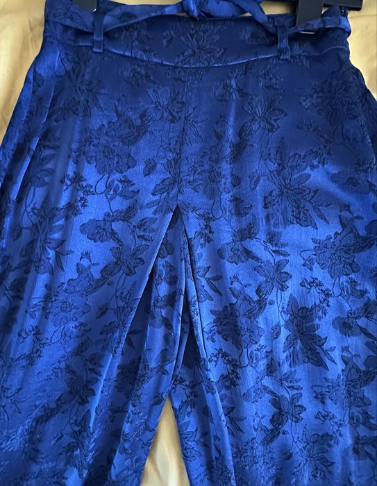 Pantaloni palazzo Zara Woman din jacard-brocart