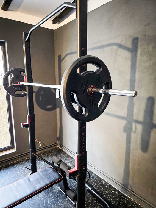 Set Rack/Banca reglabila/Gantere/Discuri