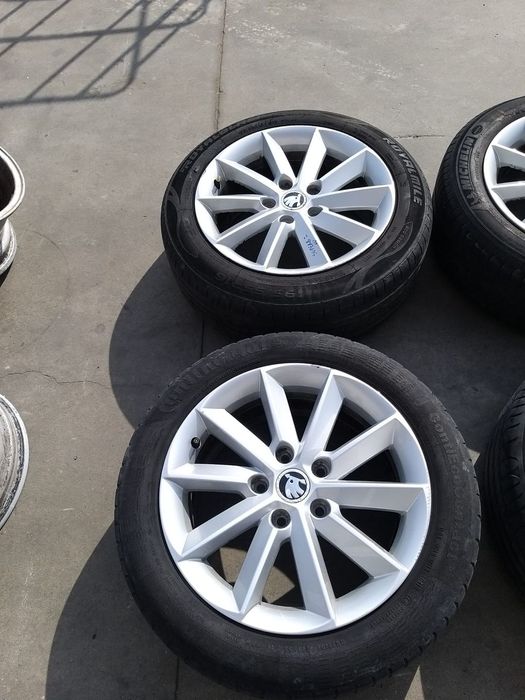 Set jante aliaj cu anvelope r16 195/55 r16 skoda superb 2 3t0601025r