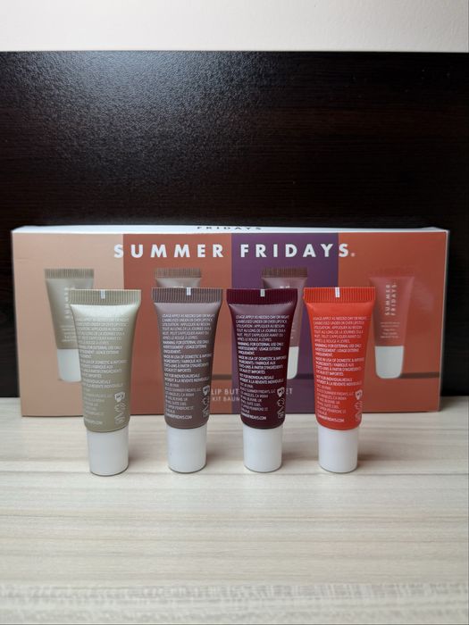 Summer Fridays Lip Butter Balm Mini Set 4x5g | Балсам и гланц за устни Lip Gloss Lip Balm Vanilla Brown Sugar Poppy Мини Сет